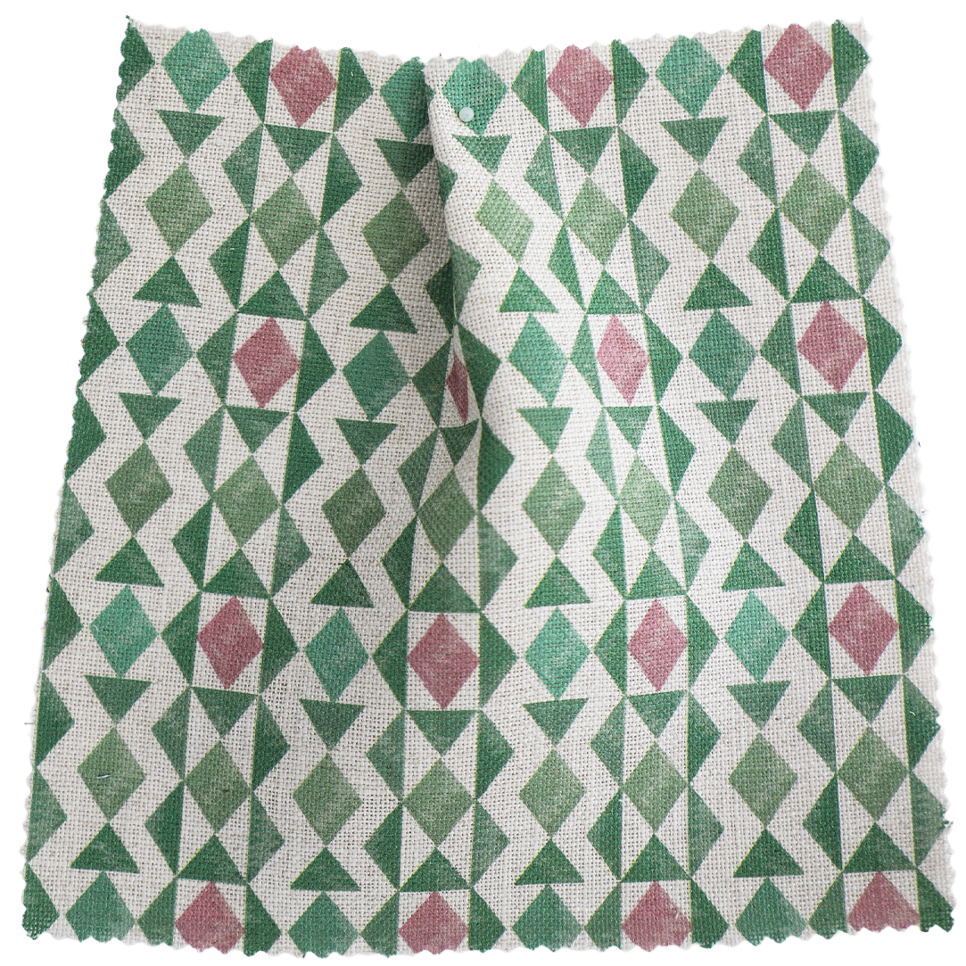Heidi Fabric Moss & Pink