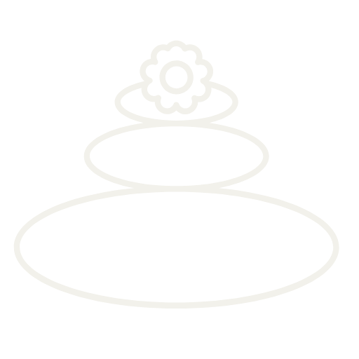 Dibujo de un diseño de piedras apiladas con una flor en la parte superior.