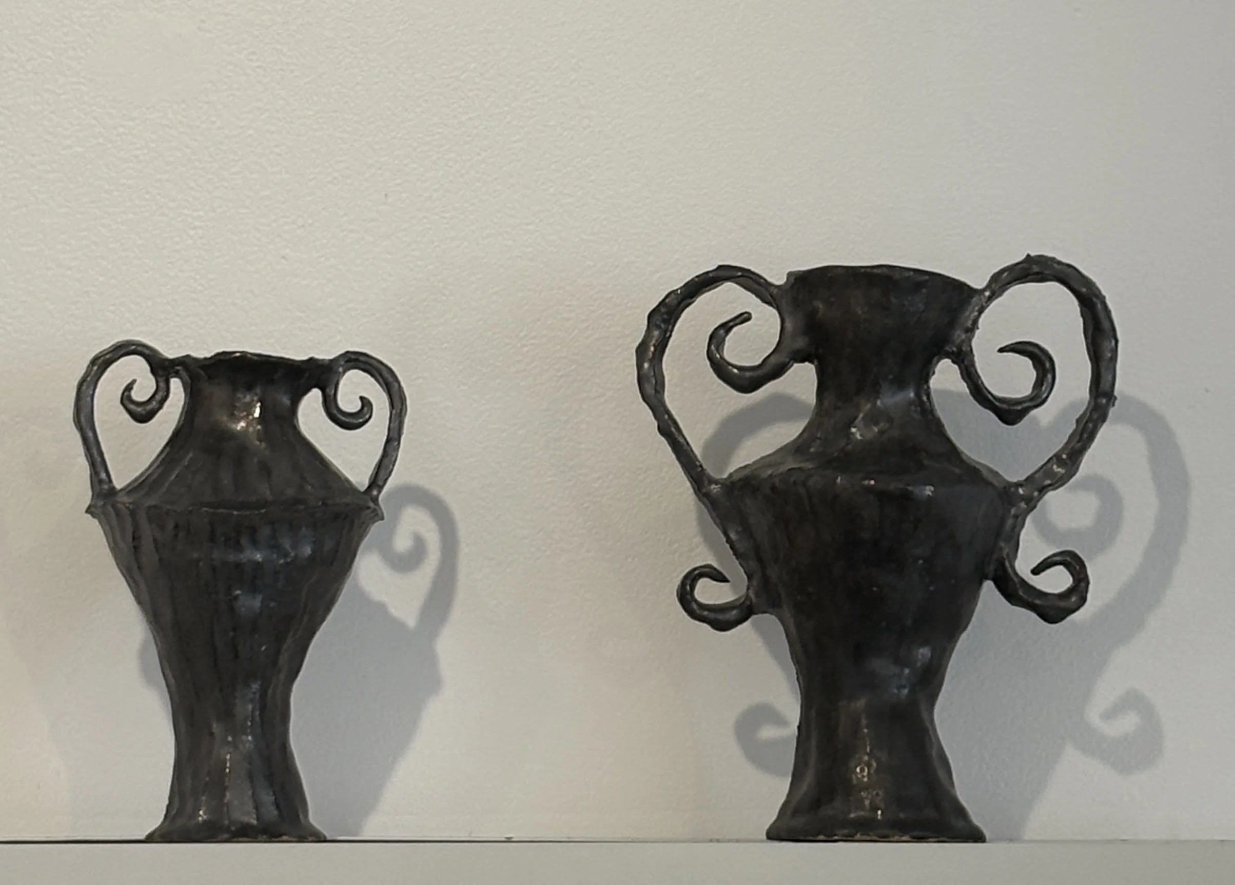 Heavy Metal Vessel 1 & 2, stoneware and glaze, 2025