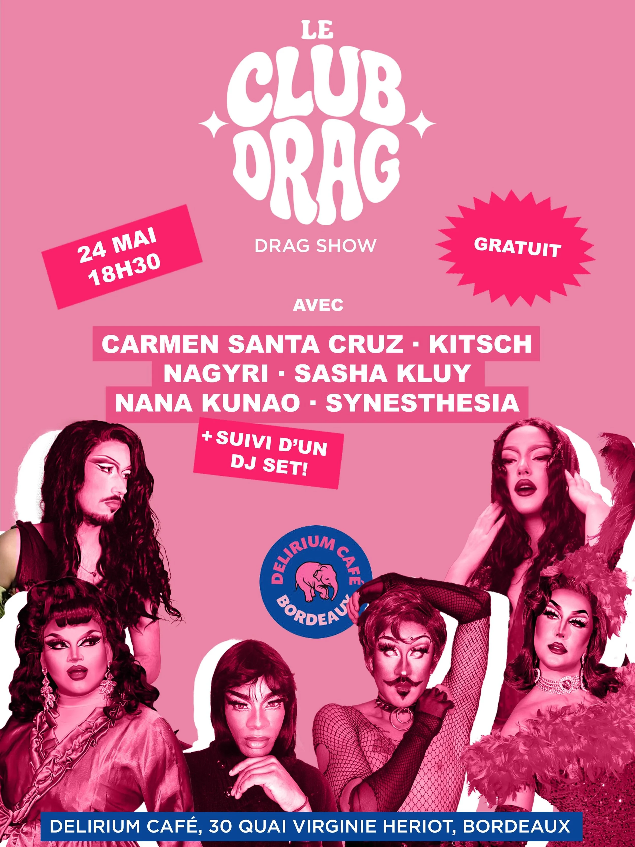 🪩 I&rsquo;m coming out! 🪩

🎉 Le club de plus hype de bordeaux est de retour au Delirium Caf&eacute; Bordeaux le 24 mai d&egrave;s 18h30, pour f&ecirc;ter le mois des fiert&eacute;s avec une &eacute;dition sp&eacute;ciale &laquo;PRIDE&raquo; 🏳️&zw