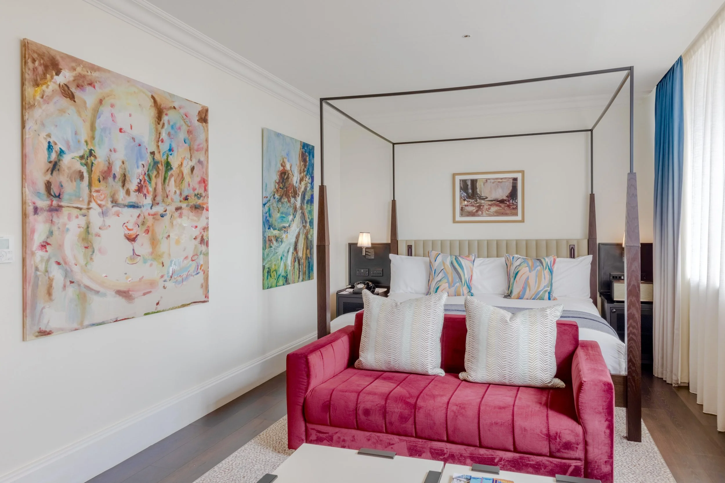 An image of paintings in the artist suite