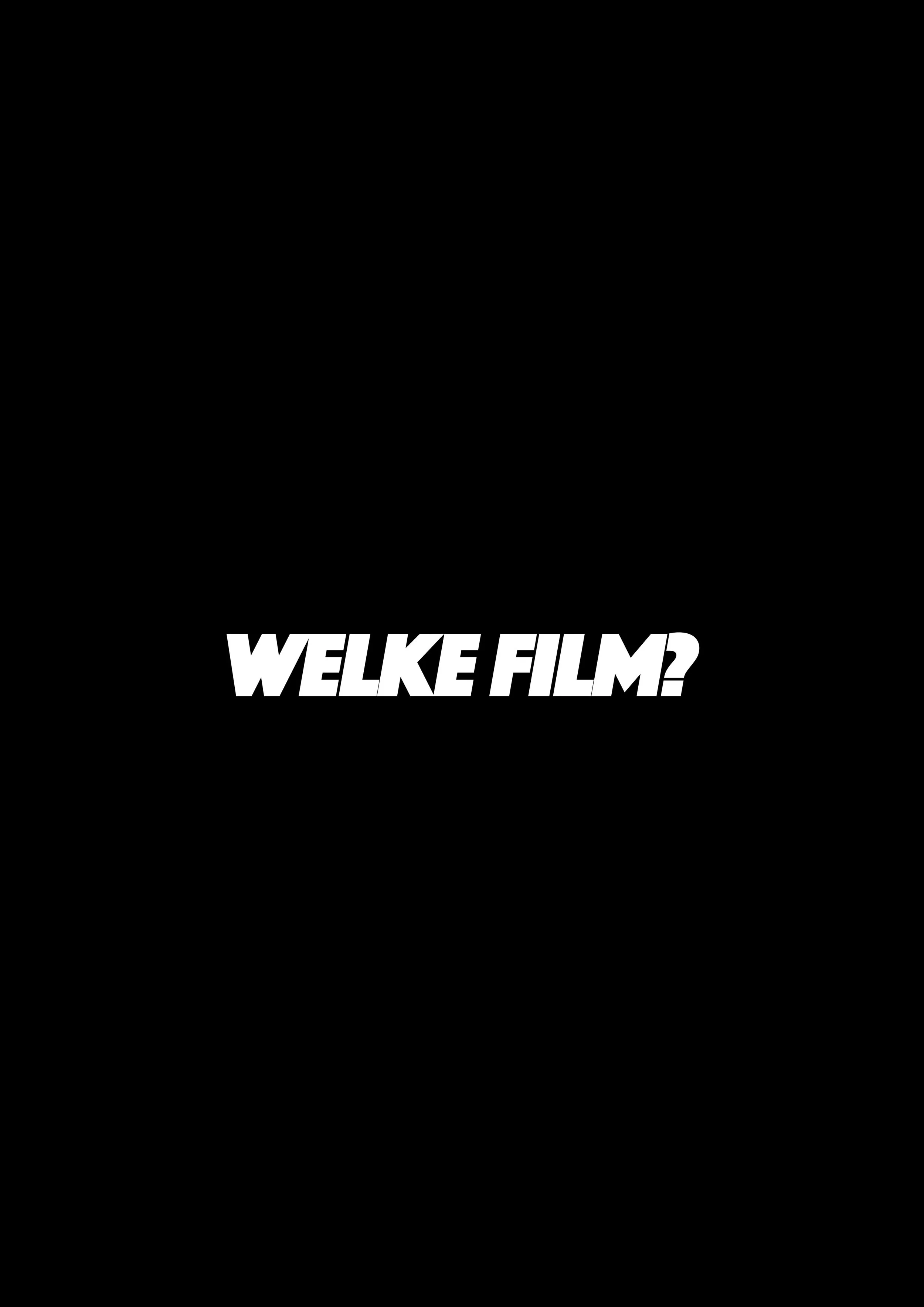 Zwart T-shirt met witte tekst 'WELKE FILM?'