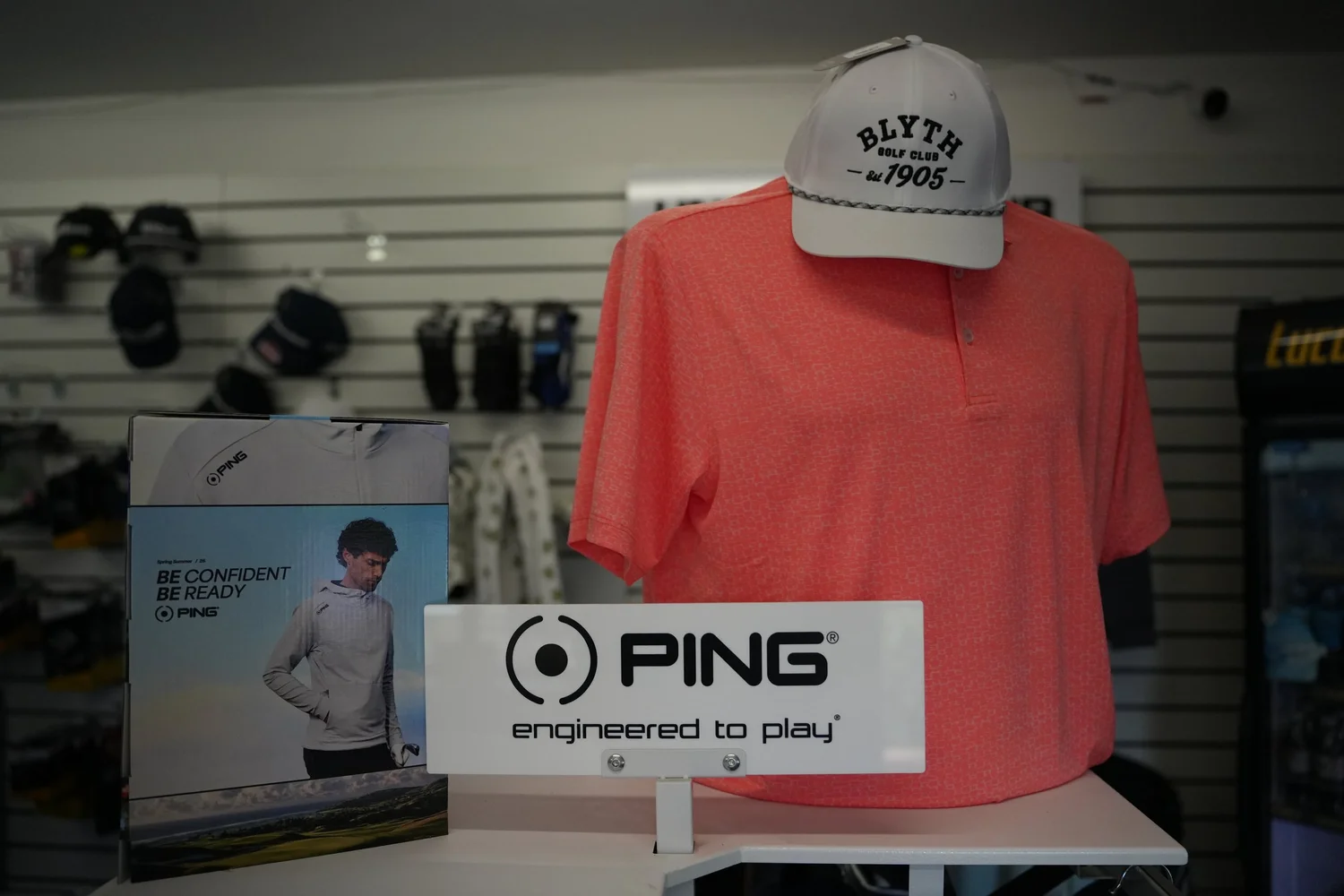 Golf clothing and footwear in the Blyth Golf Club Pro Shop