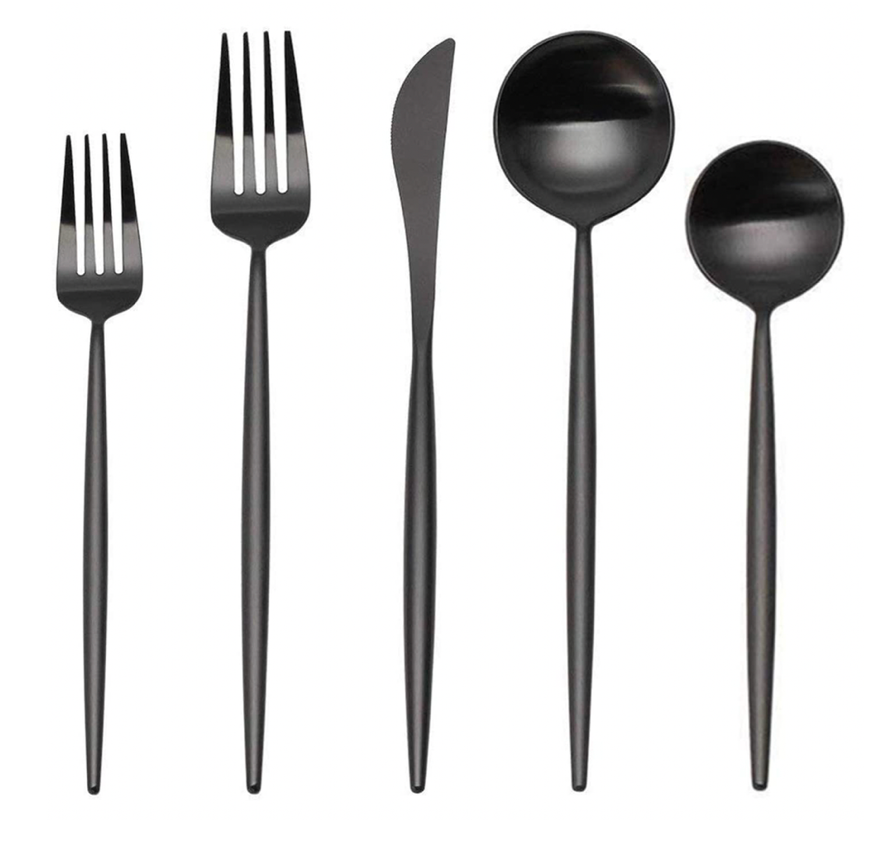 MODERN BLACK FLATWARE | $1 PER UTENSIL