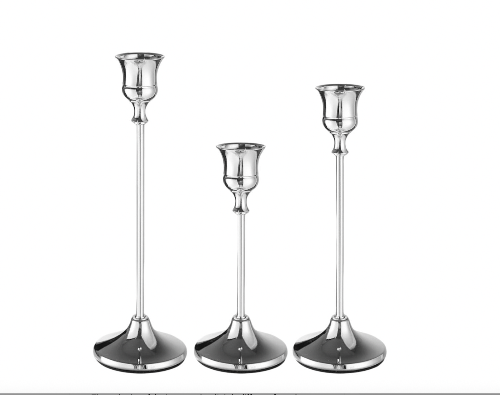 SILVER TAPERED CANDLESTICK HOLDER | $3