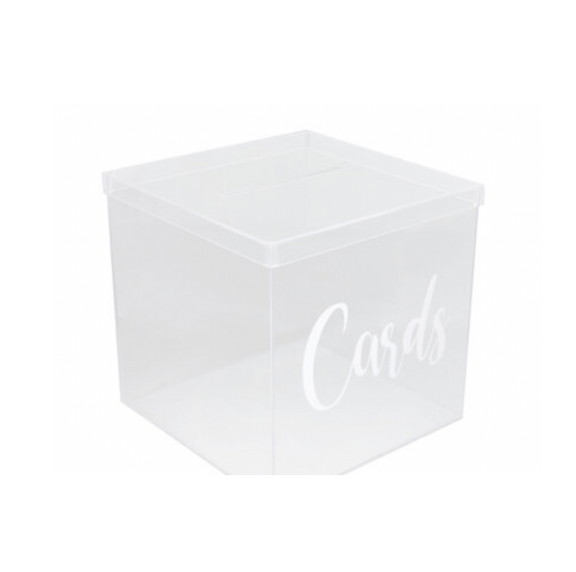 CLEAR ACRYLIC CARD BOX | $20