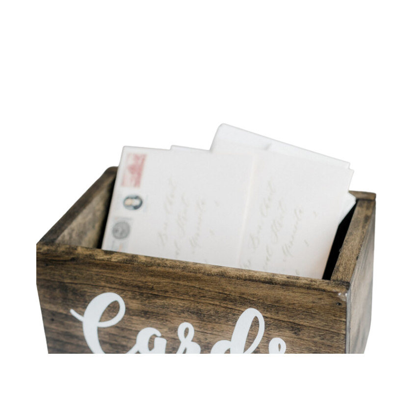 WOOD CARD BOX | $25