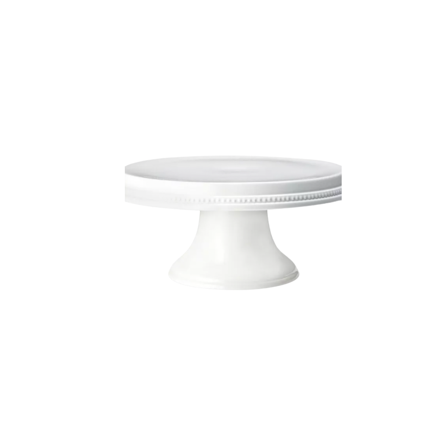 WHITE BEADED CAKE STAND | $10