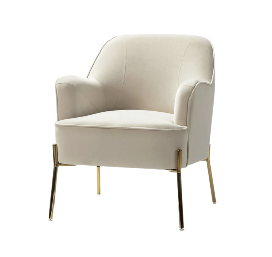 AMELIA IVORY VELVET CHAIR | $75