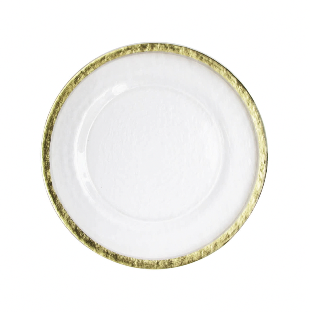 GOLD RIM GLASS CHARGER | $4