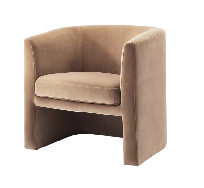 CLAIRE TAN SUEDE CHAIR | $125