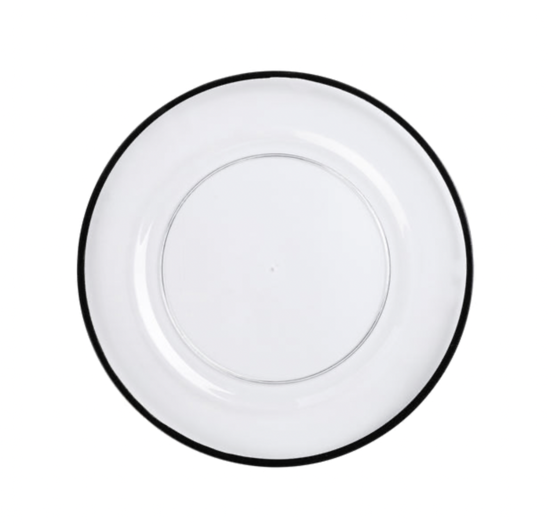 BLACK RIM ACRYLIC CHARGER | $2