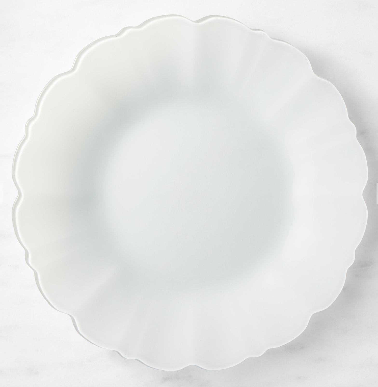 WHITE SCALLOPED CHARGER | $12.50 | COMING SOON