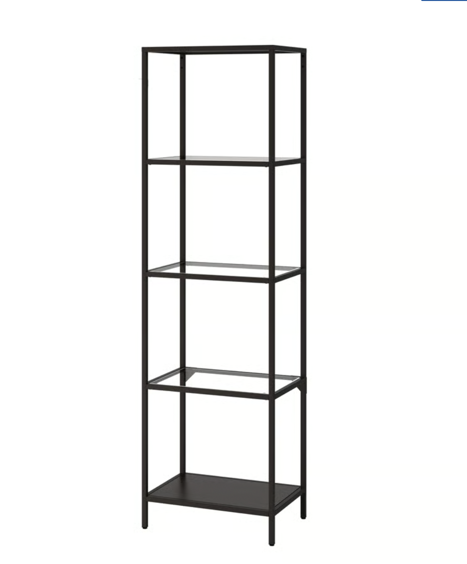 SQUARE BLACK + GLASS SHELVES | $75