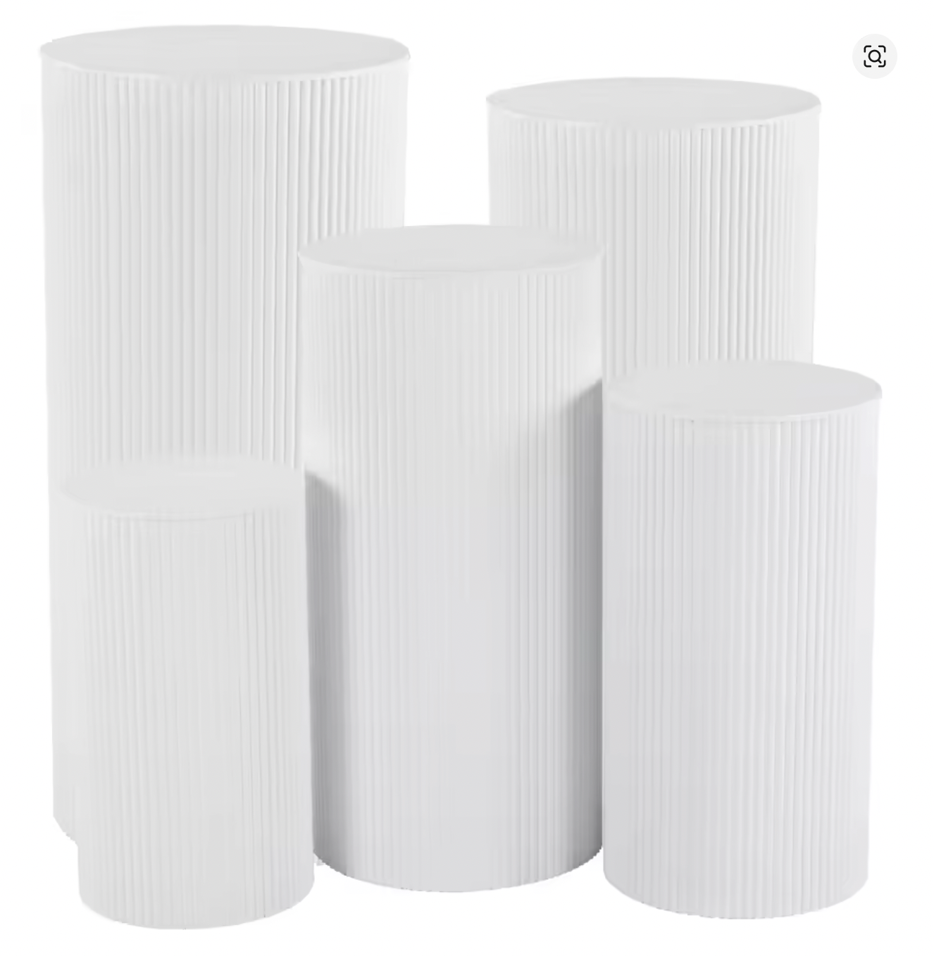 WHITE FLUTED PEDESTAL | $60 EACH | COMING SOON