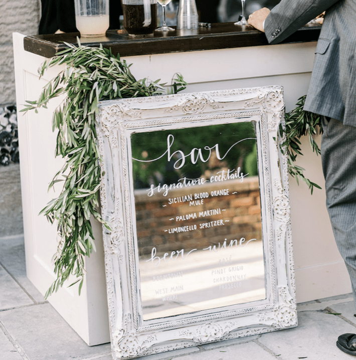 LARGE WHITE VINTAGE MIRROR | $30