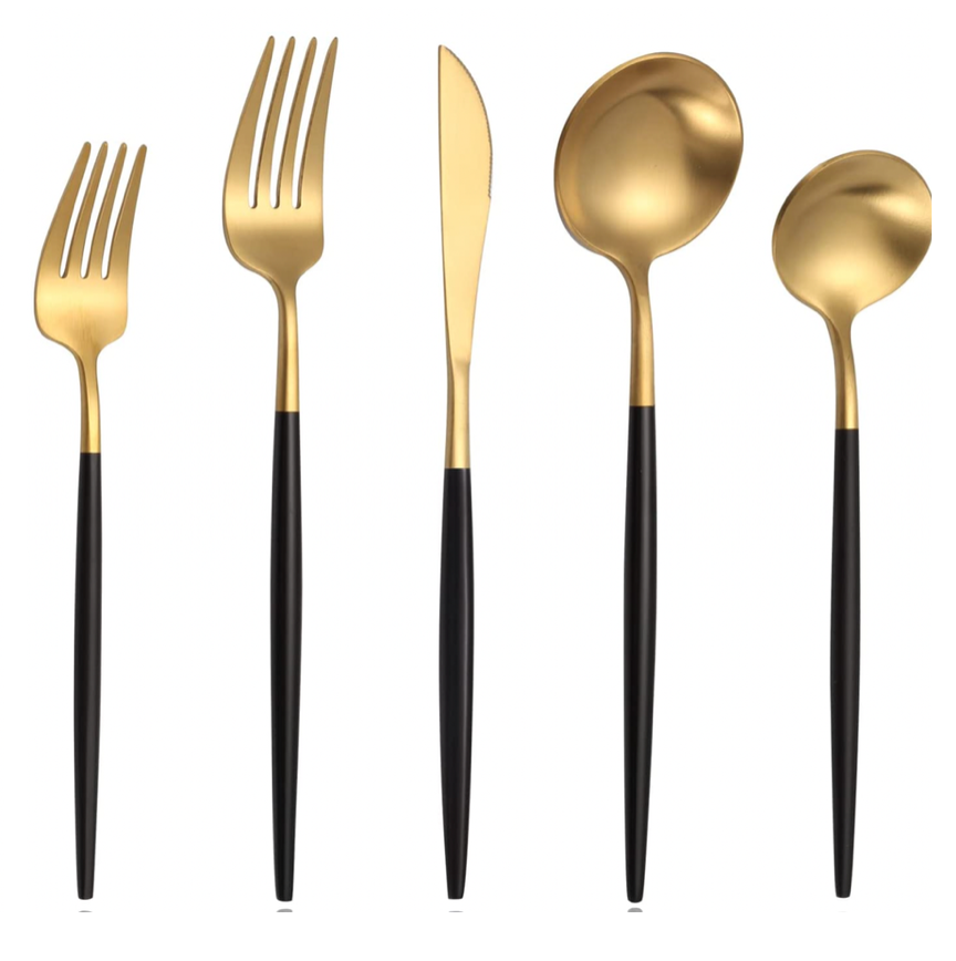 GOLD BLACK - DIPPED FLATWARE | $1 PER UTENSIL
