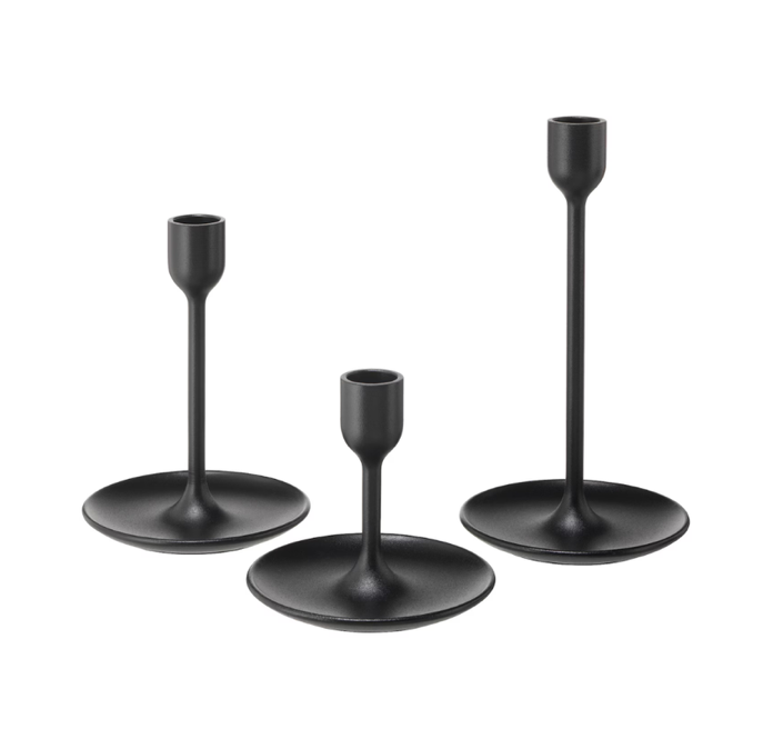 BLACK TAPERED CANDLESTICK HOLDER | $3
