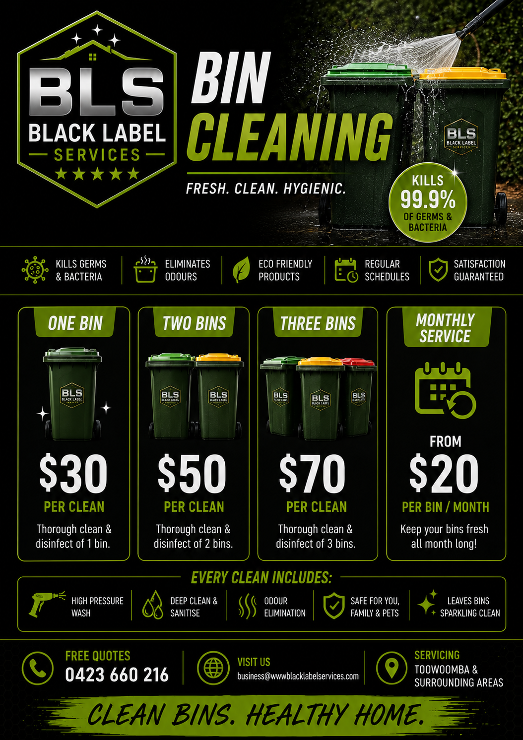 Bin cleaning