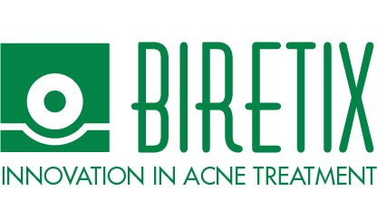 BireTix logo with the tagline 'Innovation in Acne Treatment' in green  text.