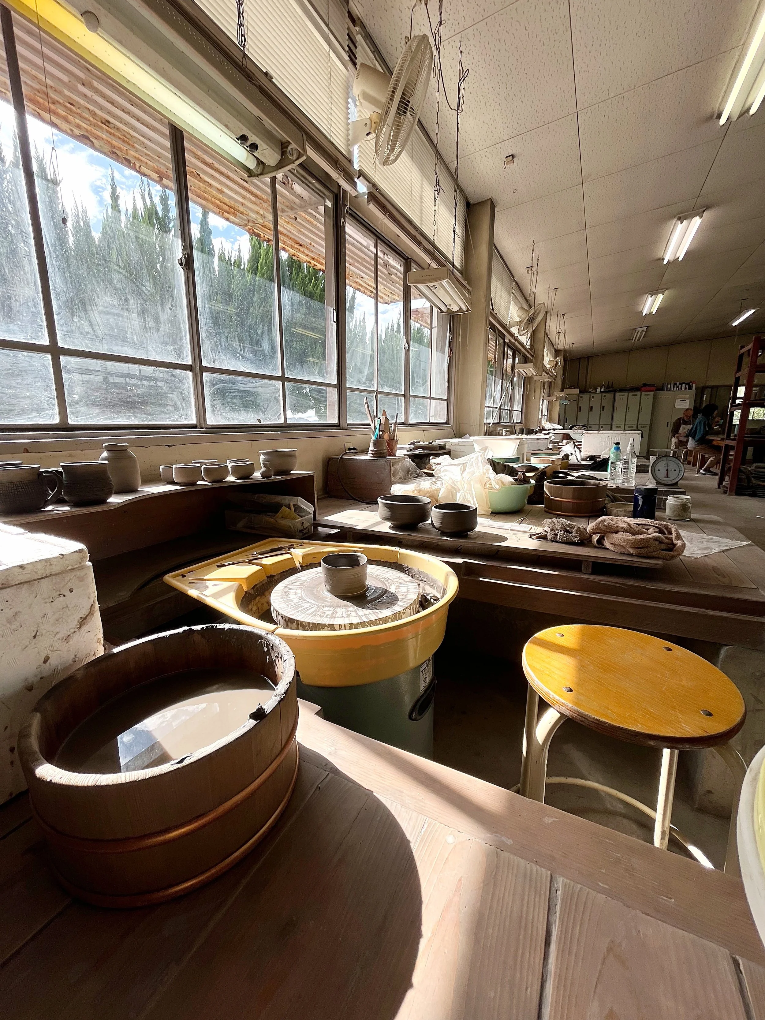 The interior of Bizen Pottery Center.