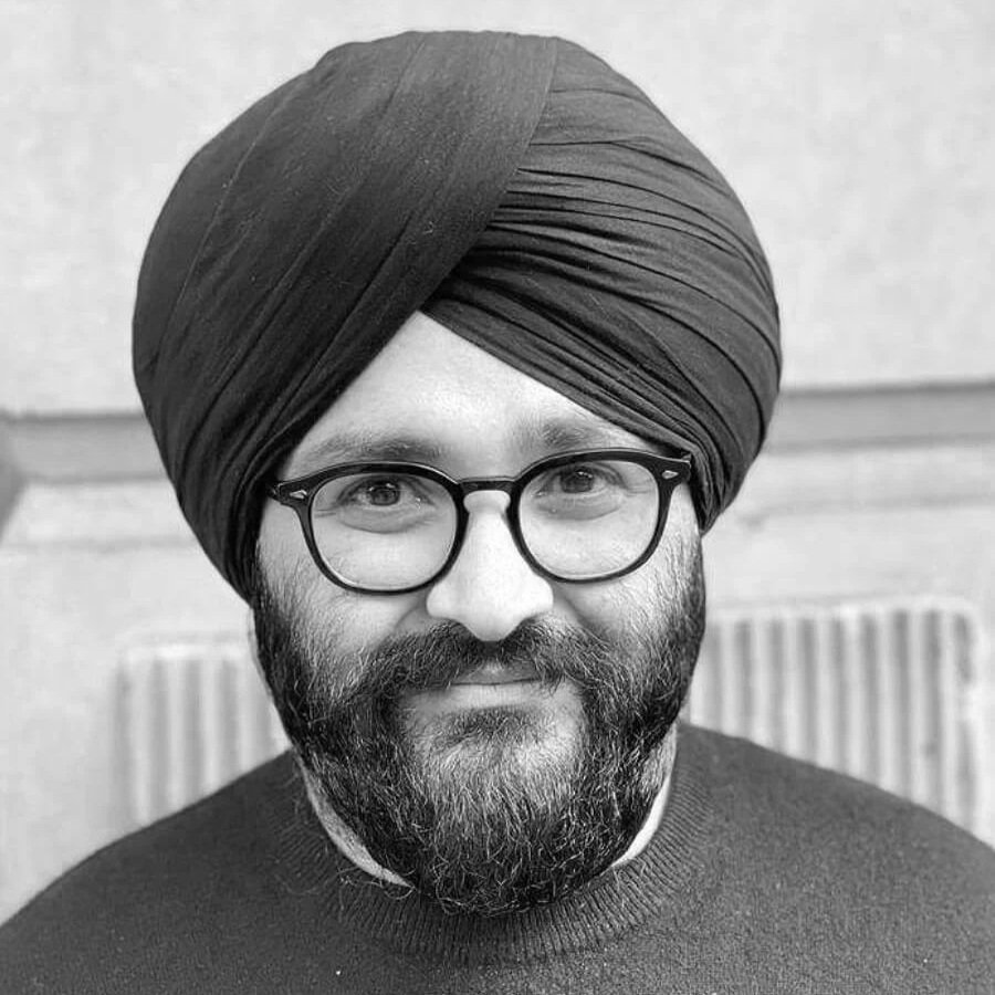 Black and white headshot of Gurtej Sandhu