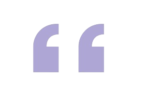 Purple quotation marks on a black background.