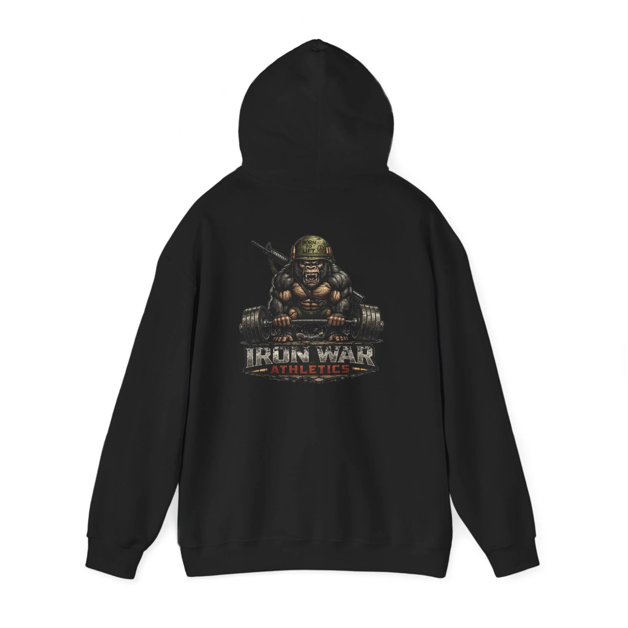 Iron War Athletics Hoodie – IWA Logo & Gorilla Deadlift Gym Hoodie