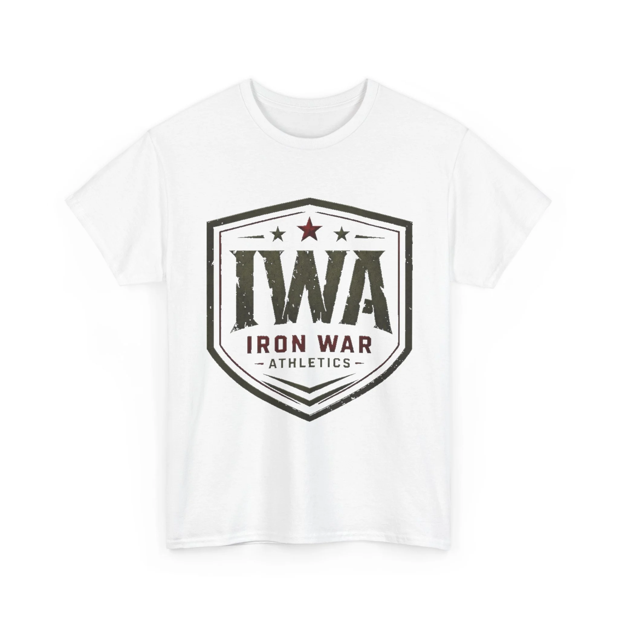 Iron War Athletics T‑Shirt — IWA Logo & Weightlifting Soldier Graphic