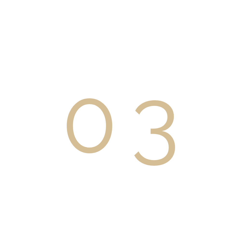 Number three with a small stylized olive on top and a drinking glass with a straw underneath.