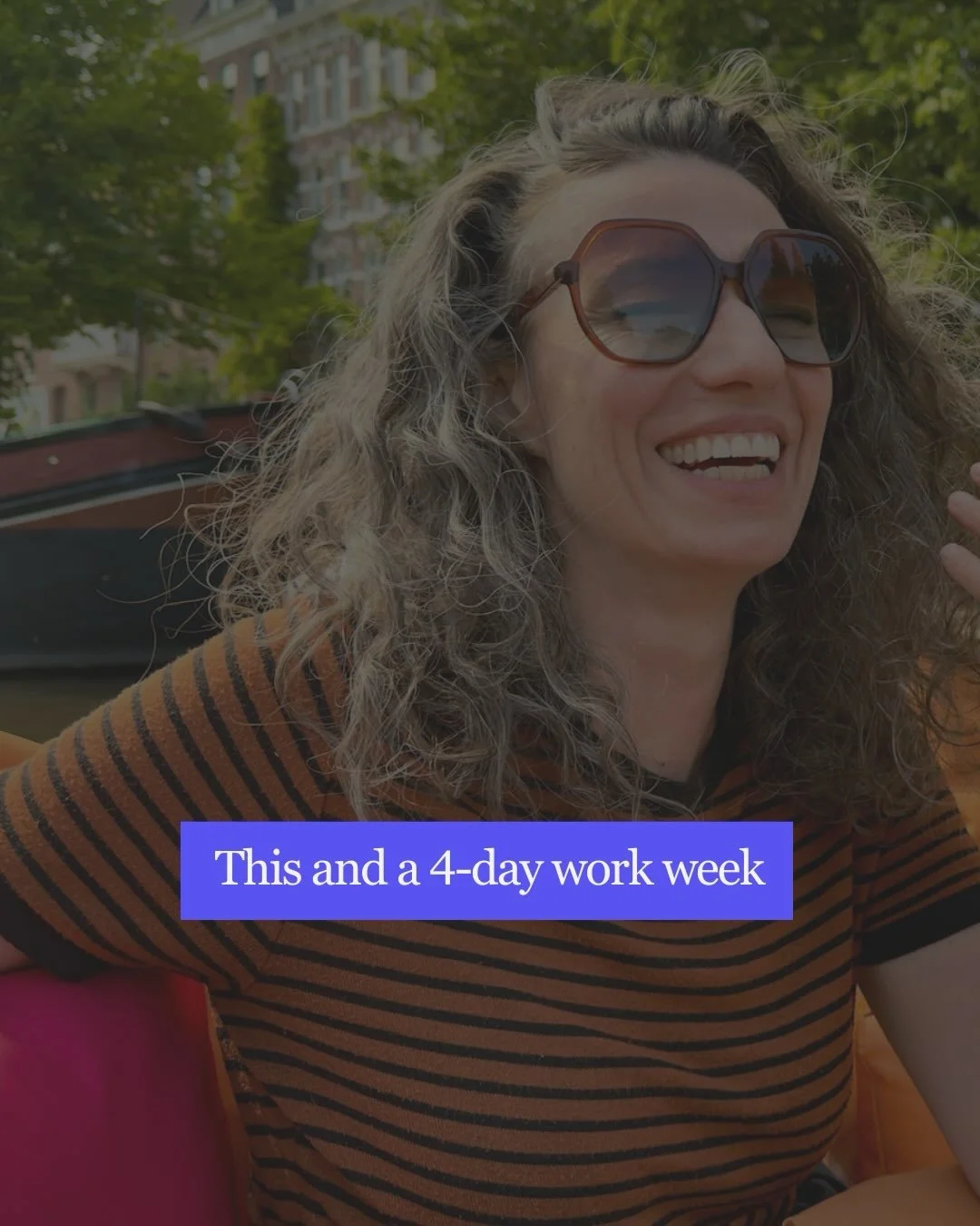 I want to feel like this on a random Tuesday. Not just on vacation. Not just on a boat in Amsterdam.

I already work a 4-day week and I still want a calm nervous system. Money that&rsquo;s actually working for me instead of the other way around. A ca