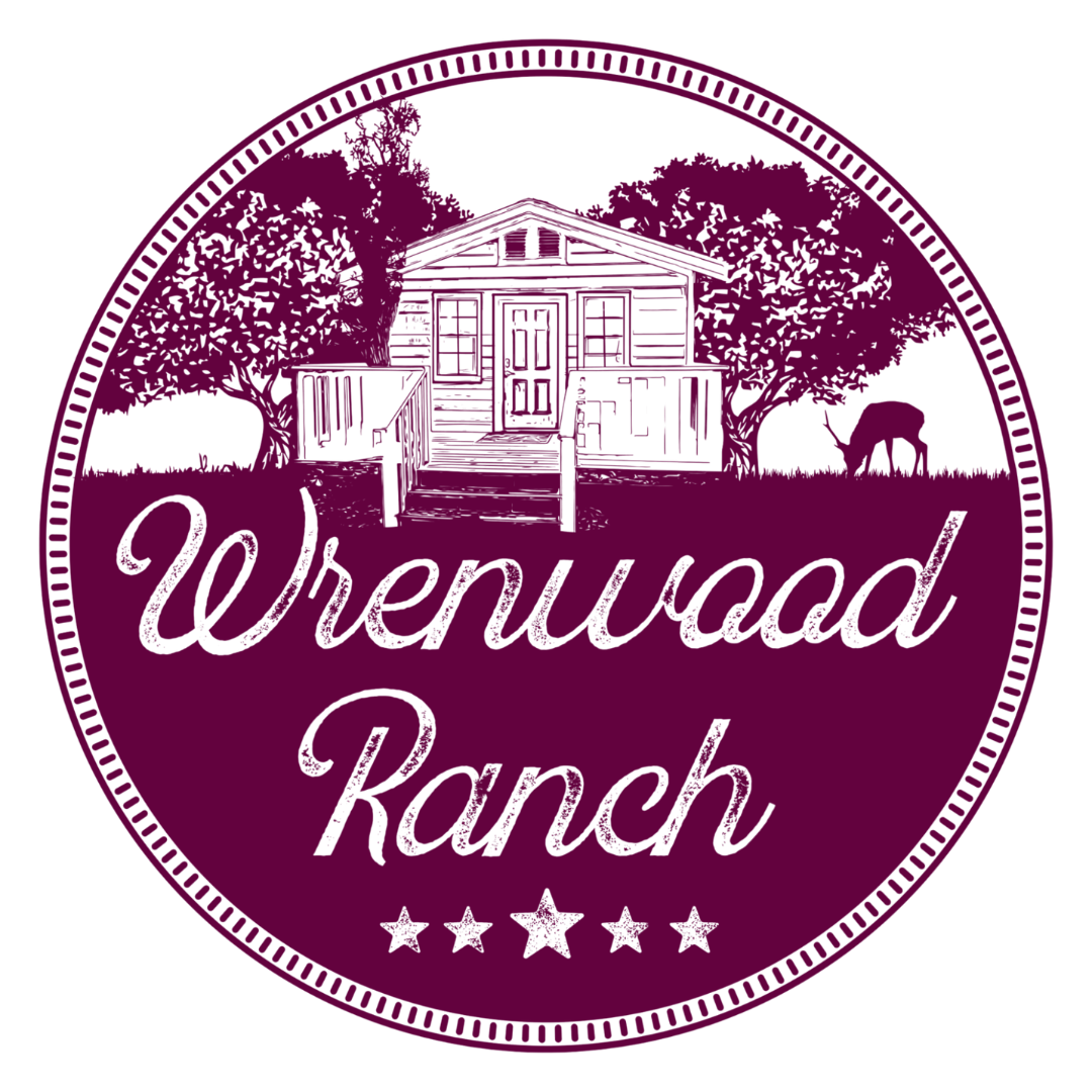 A purple circular logo with a house and trees, and the text 'Wenwood Ranch' written across the center.