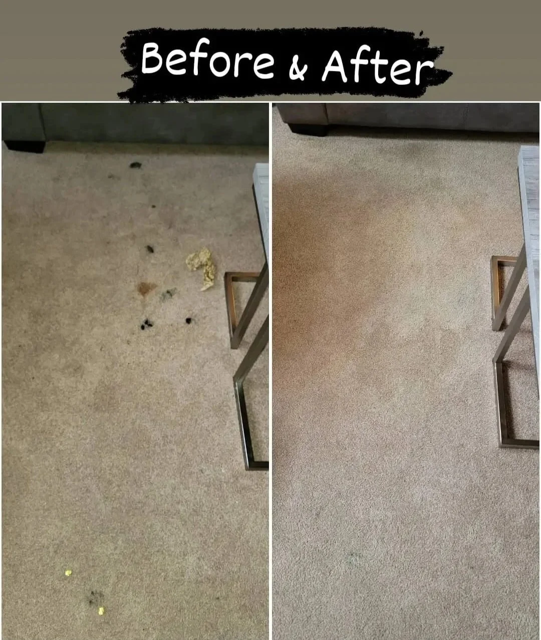 Stains, debris, and ground-in dirt lifted, restoring the carpet's natural color and texture.