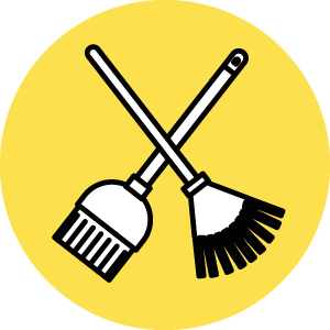Icon of two brooms crossed