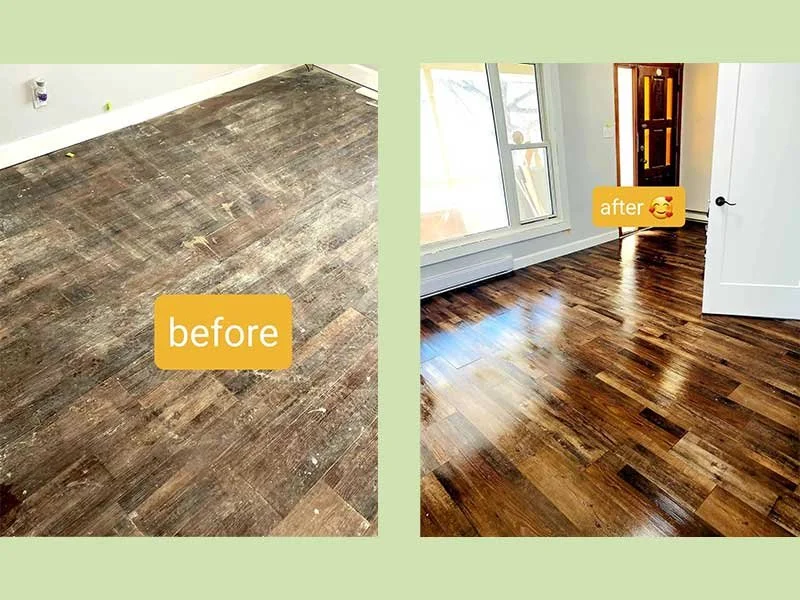 Construction dust and debris cleared away for floors that shine.