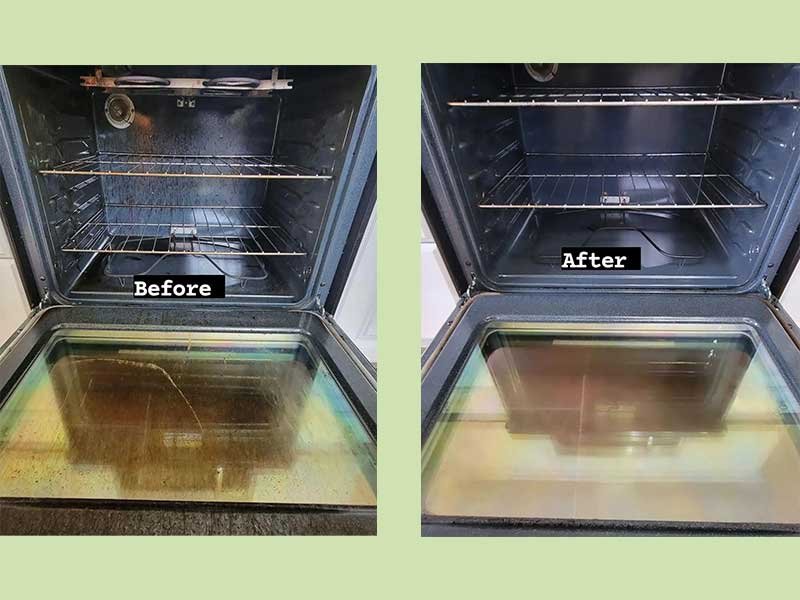 Grease and residue cleared from every rack and surface, inside and out.