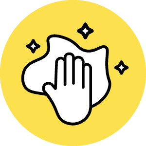 Icon of hand and cloth with sparkles