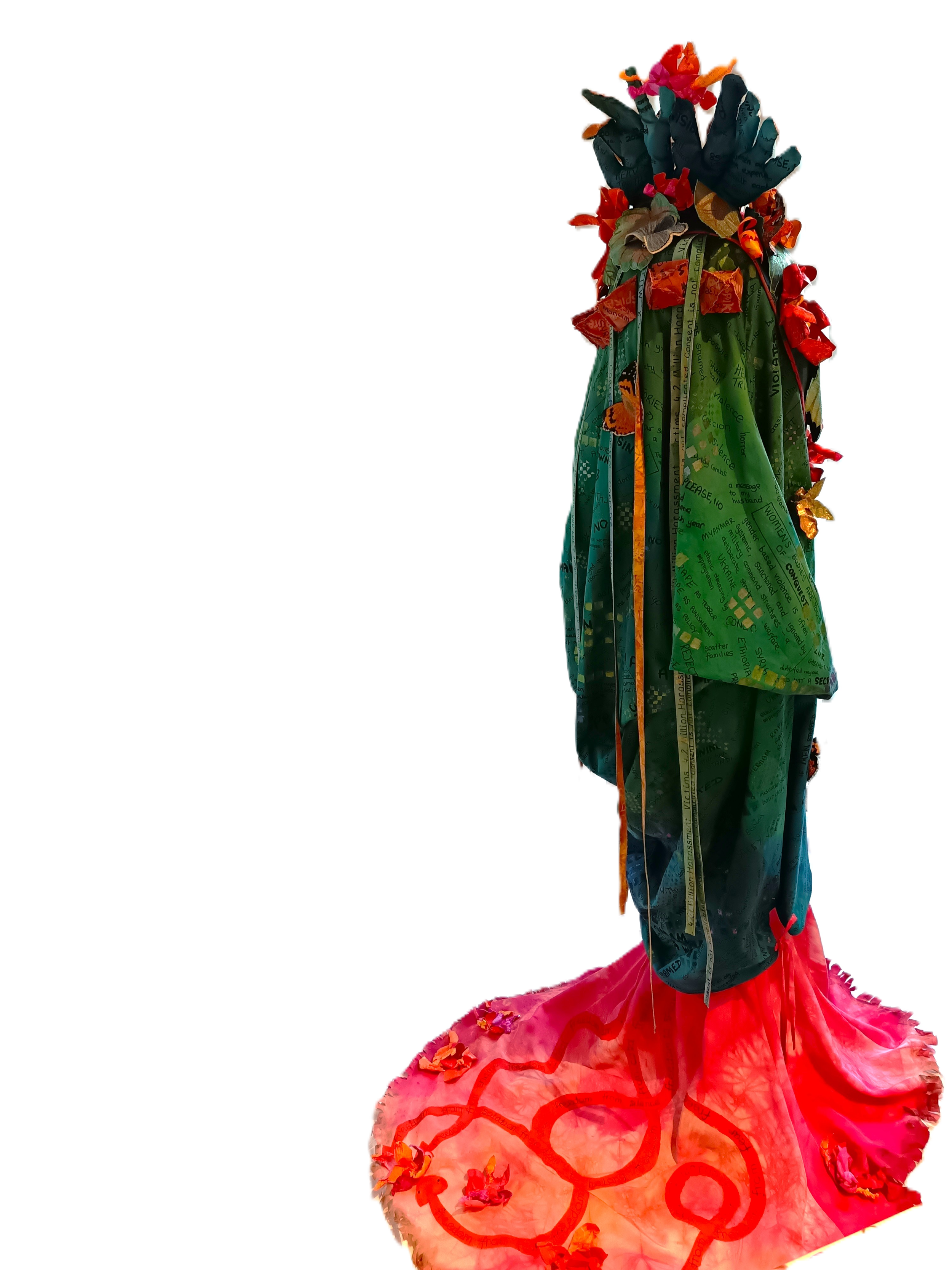 Hobbled by Annabel Rainbow, side view of 3D coat