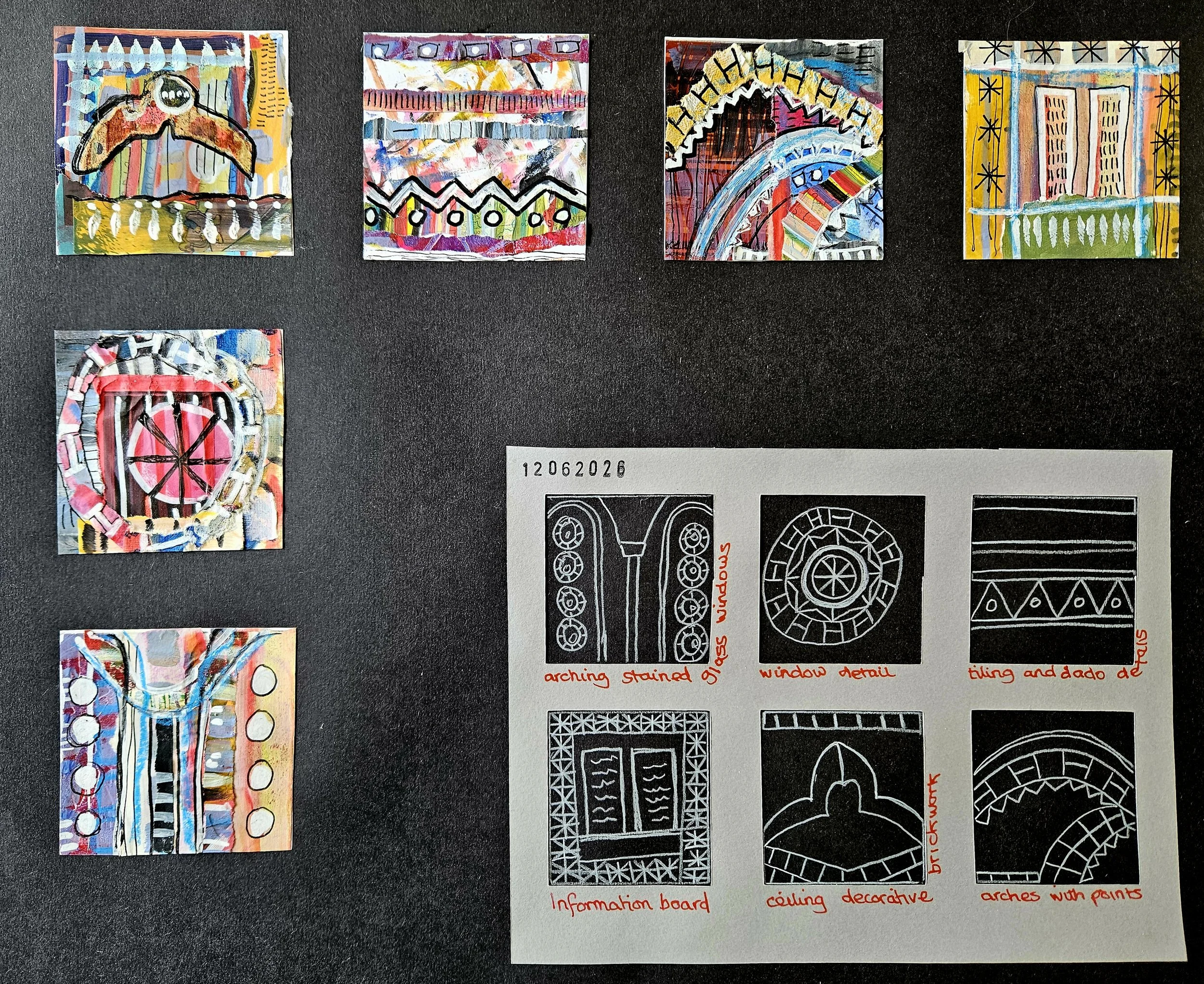 Chapter 3 - "On Being Stuck fully dressed in the Hammam". sketches and paper collage