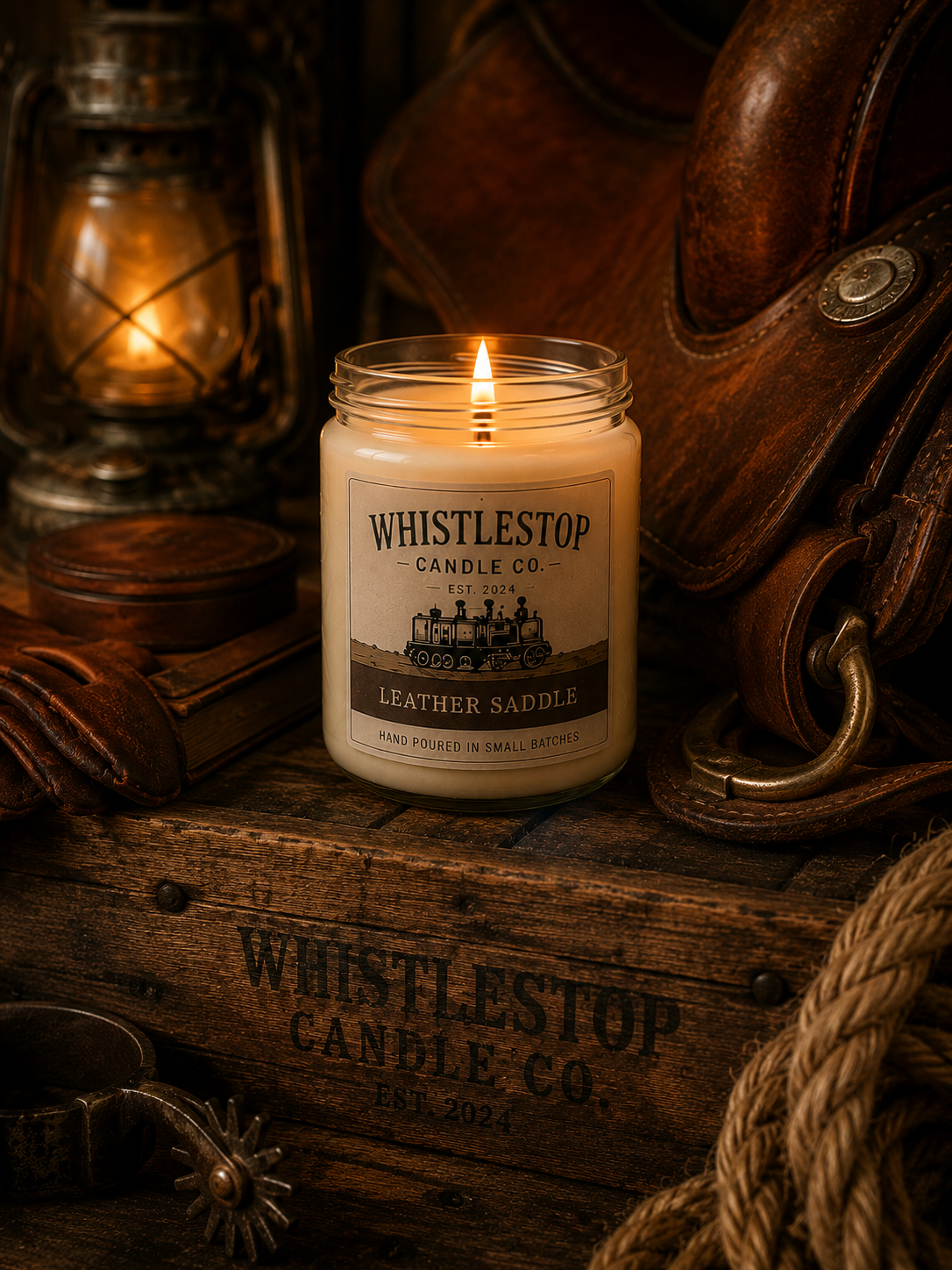 LEATHER SADDLE CANDLE