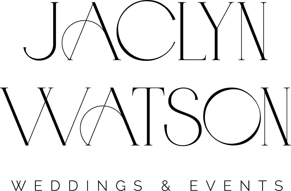 Logo for Jaclyn Watson Events in black letters