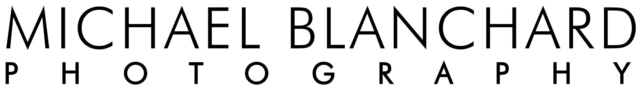 Logo for Michael Blanchard Photography with the name in bold black letters.