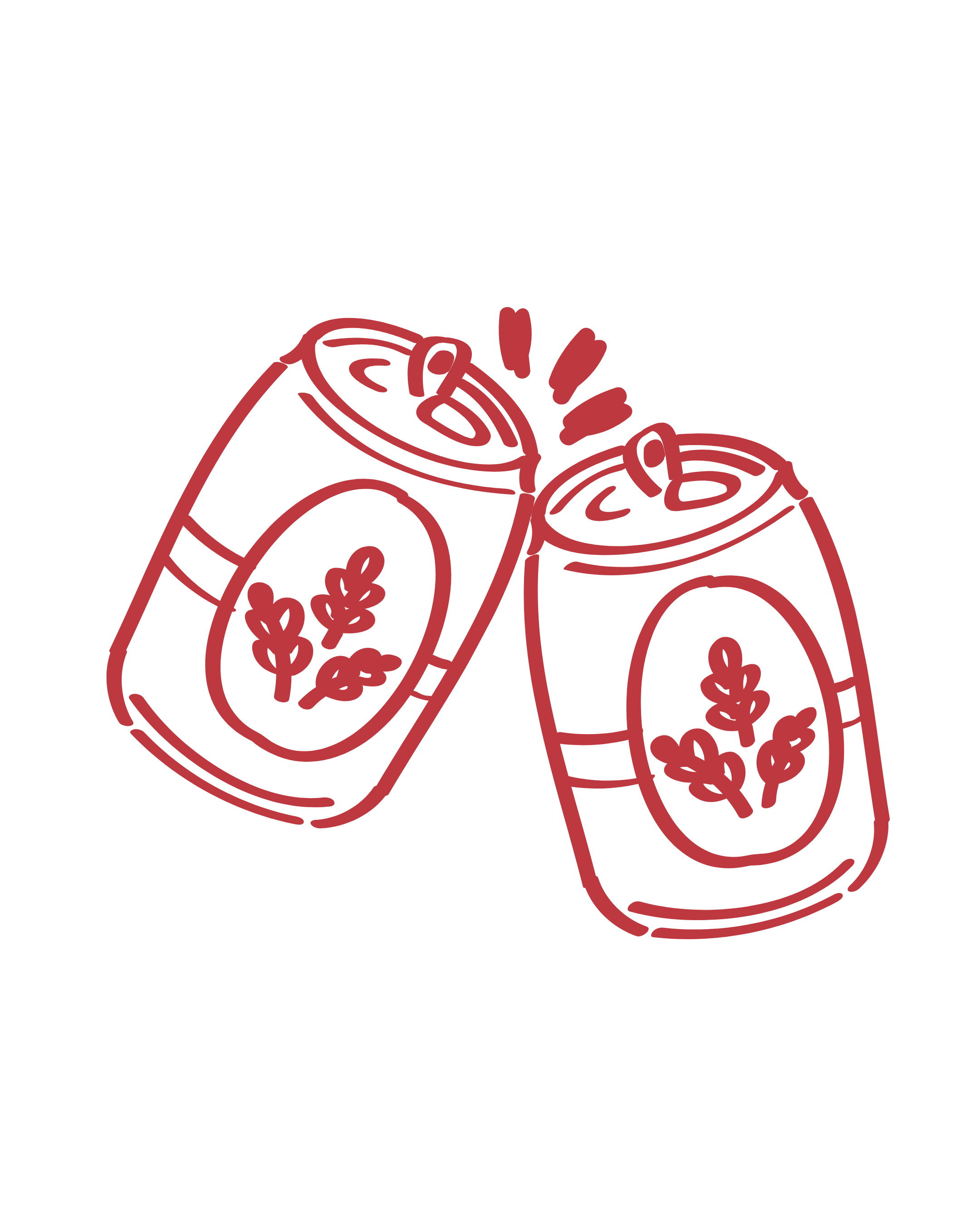 Red neon outline of two beer cans popping open with bubbles and splashes.