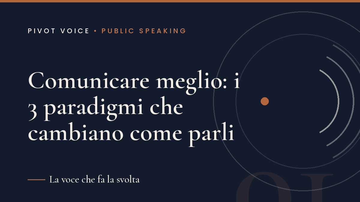 Comunicare meglio: i 3 paradigmi che cambiano come parli