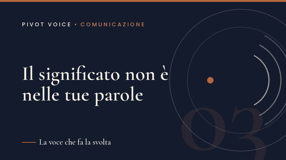 Il significato non è nelle tue parole