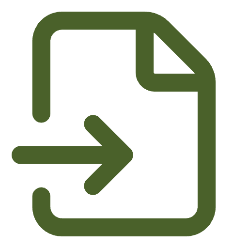 Een pictogram van een document met een pijl die naar rechts wijst, symboliseert het exporteren of verzenden van een bestand.