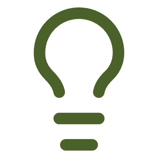 Groene illustratie van een gloeilamp op een zwarte achtergrond.