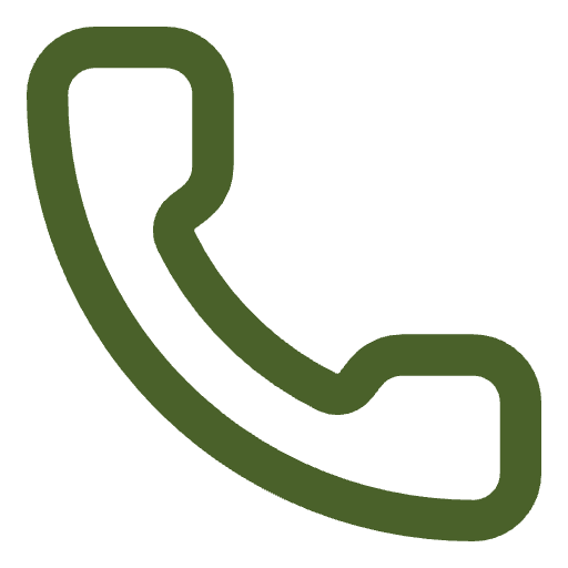 Een groene telefoonhoorn op een transparante achtergrond.
