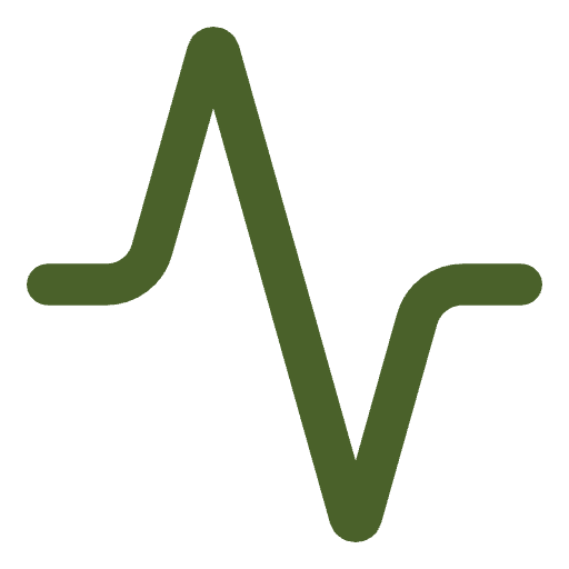 Groene grafieklijn die een hartslag of vitale functies weergeeft op een zwarte achtergrond.