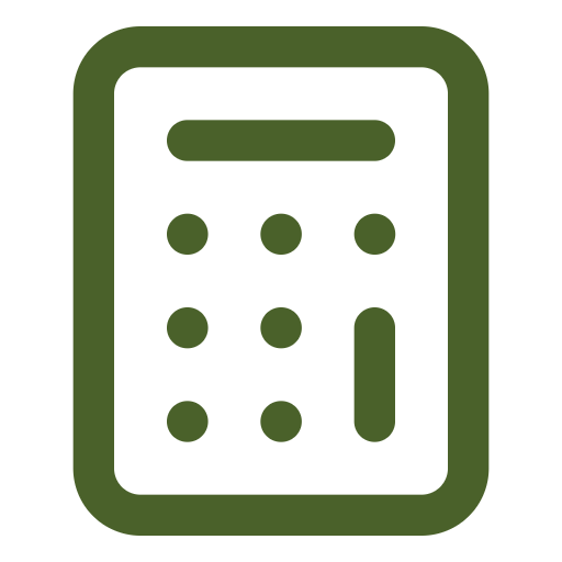 Groene afdruk van een calculator of rekenmachine